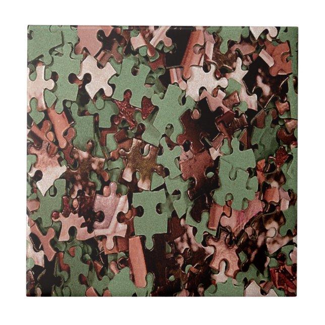 Jigsaw Puzzle Ceramic Tile (Front)