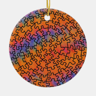 Jigsaw Puzzle Ceramic Tree Decoration