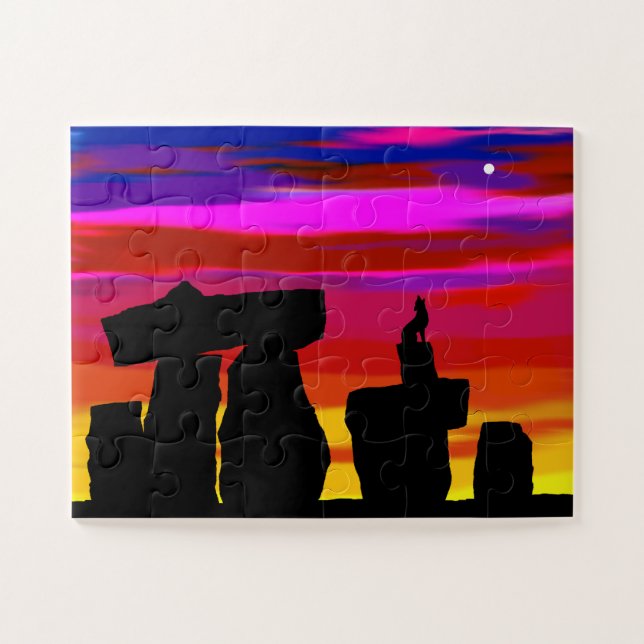 Jigsaw Puzzle Desert Sunset w/ Coyote (Horizontal)