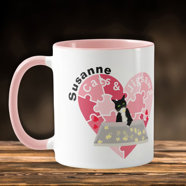 Jigsaw Puzzle enthusiast and cat lover Mug (Creator Uploaded)