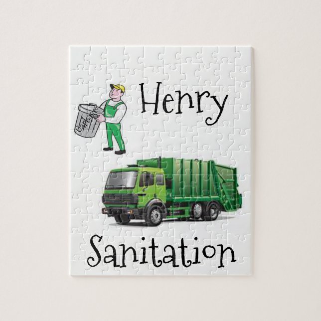 Jigsaw Puzzle Garbage Truck (Vertical)