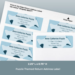 Jigsaw Puzzle Kids Birthday Party Return Address Label