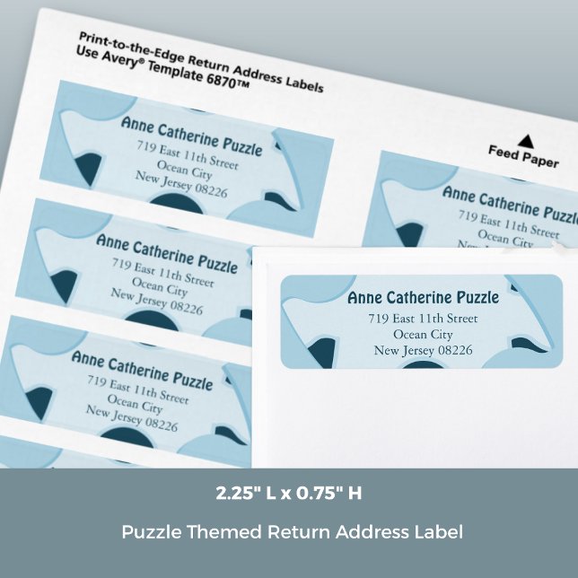 Jigsaw Puzzle Kids Birthday Party Return Address Label (Jigsaw Puzzle Kids Birthday Party Return Address Label, 2.25x0.75 Inch)