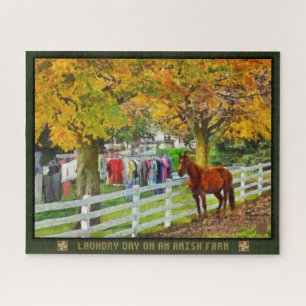 Jigsaw Puzzle Laundry Day On An Amish Farm