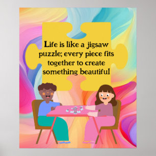 Jigsaw Puzzle lovers gift poster life is