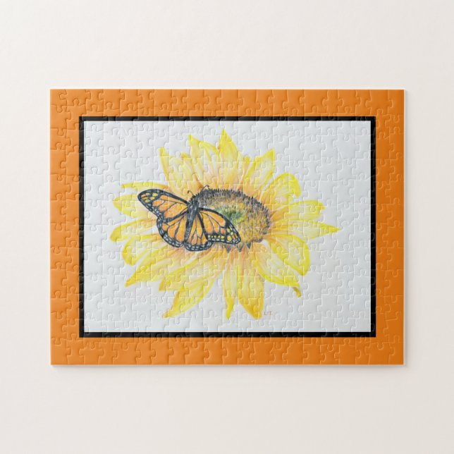 Jigsaw Puzzle Monarch on Sunflower (Horizontal)