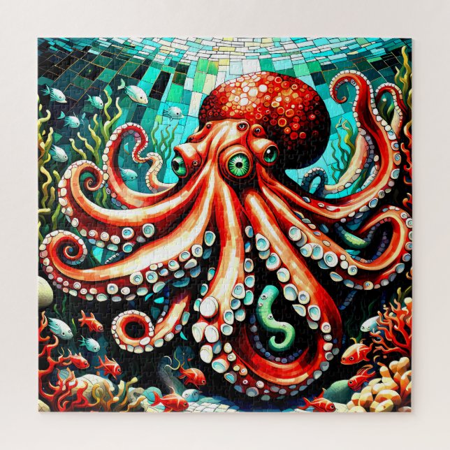 Jigsaw Puzzle Mosaic Octopus (Vertical)