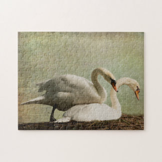 JIGSAW PUZZLE-NESTING SWANS PUZZLE