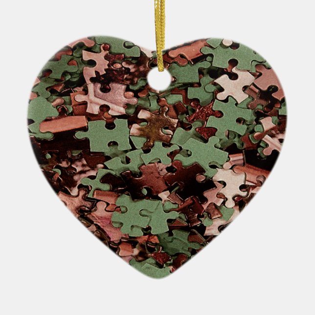 Jigsaw Puzzle Novelty Ceramic Tree Decoration (Front)