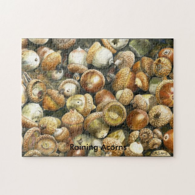 Jigsaw Puzzle of a field of fallen Acorns (Horizontal)
