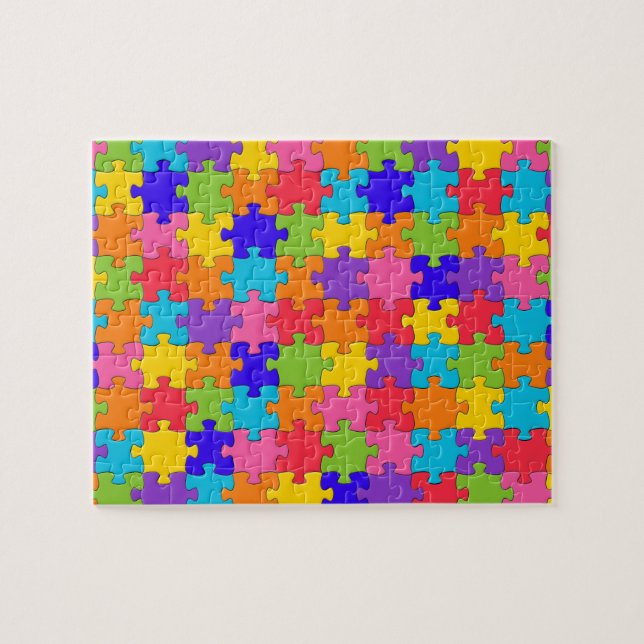 Jigsaw Puzzle pattern - Multicolor Pieces (Horizontal)