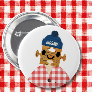 Jigsaw Puzzle person games head 6 Cm Round Badge