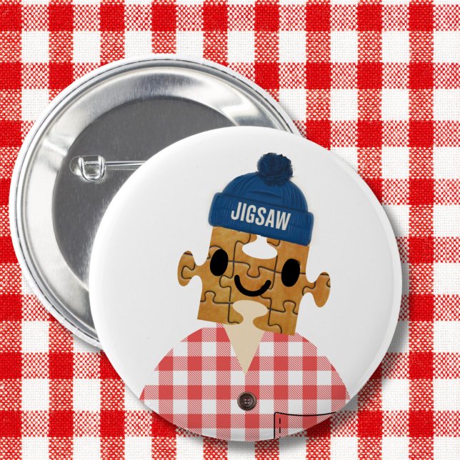 Jigsaw Puzzle person games head 6 Cm Round Badge (Creator Uploaded)