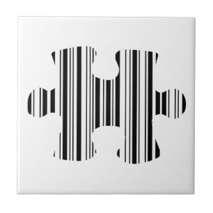 JIGSAW PUZZLE PIECE BAR CODE Pattern Design Ceramic Tile