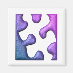 Jigsaw Puzzle Piece Square Magnet