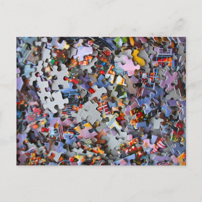 Jigsaw Puzzle Pieces Postcard (Front)