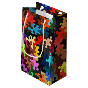 jigsaw puzzle pieces small gift bag