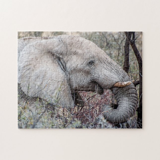 Jigsaw Puzzle Portrait of an Elephant Browsing (Horizontal)