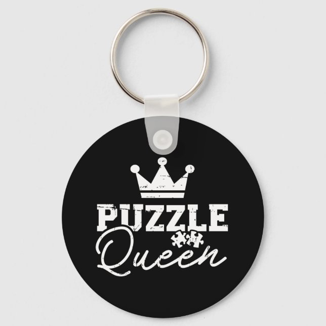 Jigsaw puzzle queen key ring (Front)