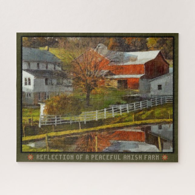 Jigsaw Puzzle Reflection Of A Peaceful Amish Farm (Horizontal)