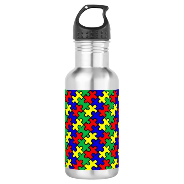 Jigsaw Puzzle Seamless Pattern-22675 532 Ml Water Bottle (Front)