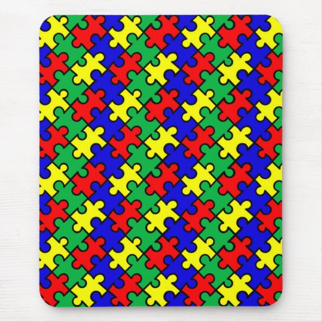 Jigsaw Puzzle Seamless Pattern-22675 Mouse Pad (Front)