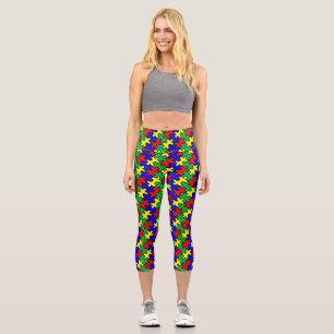 Jigsaw Puzzle Seamless Pattern Capri Leggings