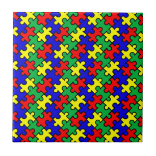 Jigsaw Puzzle Seamless Pattern Ceramic Tile