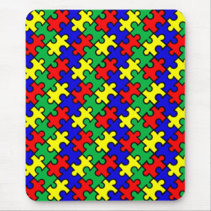 Jigsaw Puzzle Seamless Pattern Mouse Pad