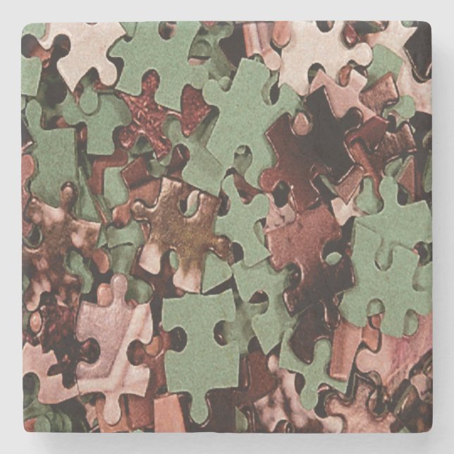 Jigsaw Puzzle Stone Coaster (Front)