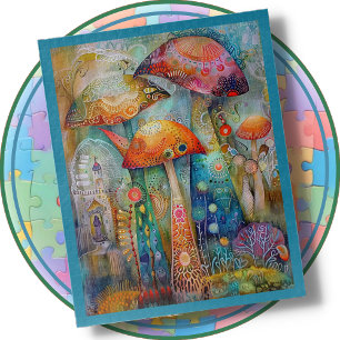 JIGSAW PUZZLE - Whimsical Mushrooms