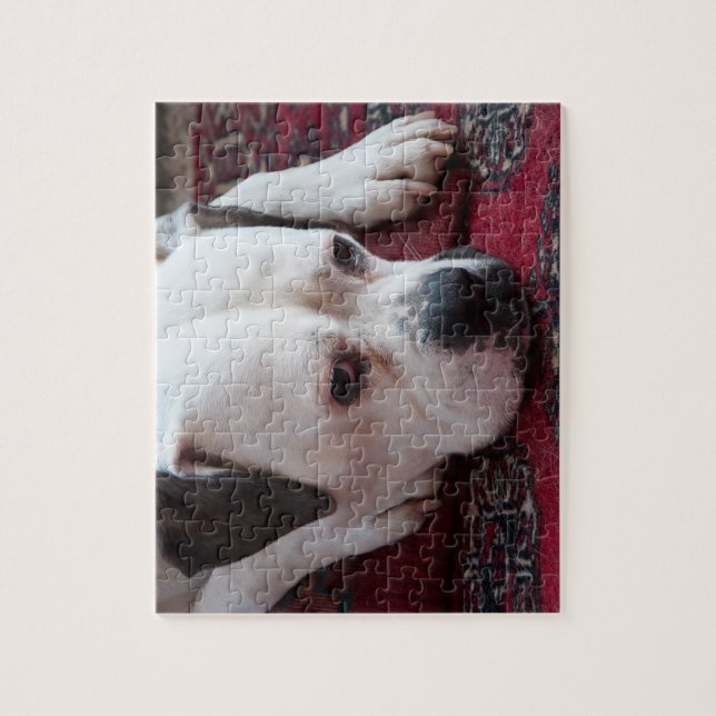 Jigsaw Puzzle: White Boxer Dog Jigsaw Puzzle (Vertical)