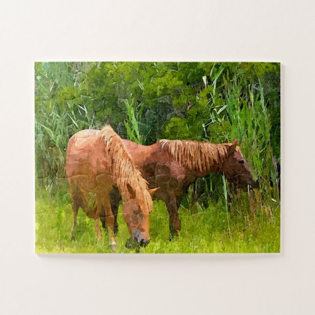 Jigsaw Puzzle Wild Assateague Ponies (Horizontal)