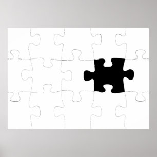 Jigsaw Puzzle with Missing Piece Poster