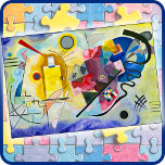JIGSAW PUZZLE - Yellow Red Blue -Wassily Kandinsky<br><div class="desc">This Jigsaw Puzzle features an image of an abstract entitled "Yellow Red Blue" by artist Wassily Kandinsky (1866-1944). It is available in several sizes,  shown here in size 20 by 30 inches with 1014 pieces. Several smaller sizes may be available and may require some minor image adjustment if selected.</div>