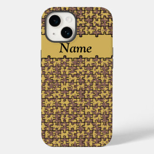 Jigsaw Stars chocolate and yellow personalised iPhone Case