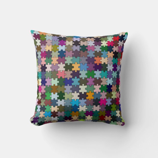 Jigsaw Throw Pillow (Front)