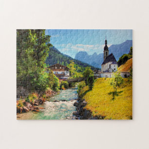 Jigsaws Ramsau Church Upper Bavaria. Jigsaw Puzzle