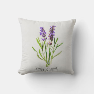 Jilly's Botanical Lavender Watercolor Cushion