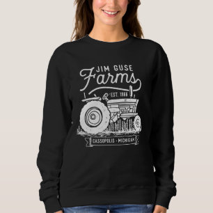 Jim Guse Farms - White on Black Sweatshirt