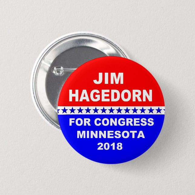 Jim Hagedorn Minnesota Congress 2018 6 Cm Round Badge (Front & Back)
