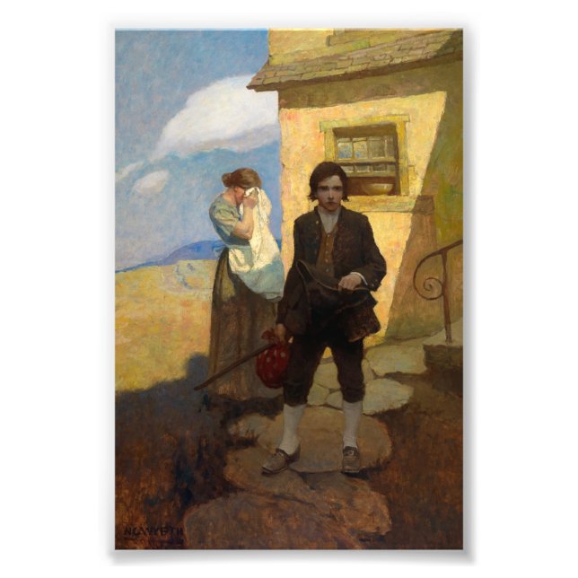 Jim Hawkins leaves home by Newell Convers Wyeth Photo Print (Front)