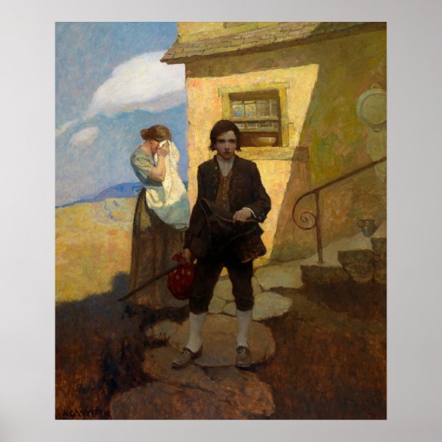 Jim Hawkins leaves home by Newell Convers Wyeth Poster (Front)