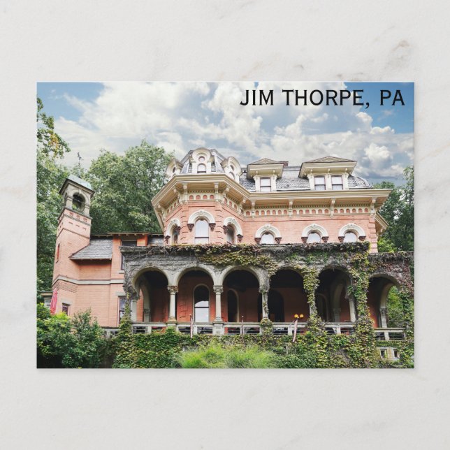 Jim Thorpe Pennsylvania Harry Packer Mansion Postcard (Front)