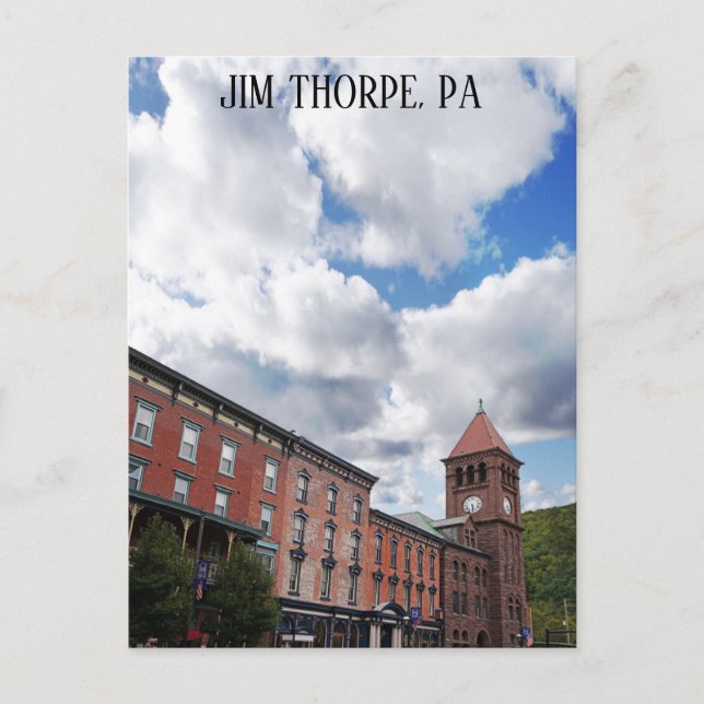 Jim Thorpe Pennsylvania Skyline Pocono Mountain Postcard (Front)