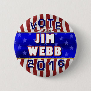Jim Webb President 2016 Election Democrat 6 Cm Round Badge