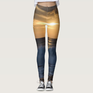 Jimbaran beach at sunset leggings