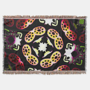 Jimette Design Cover with orange pink fringes Throw Blanket