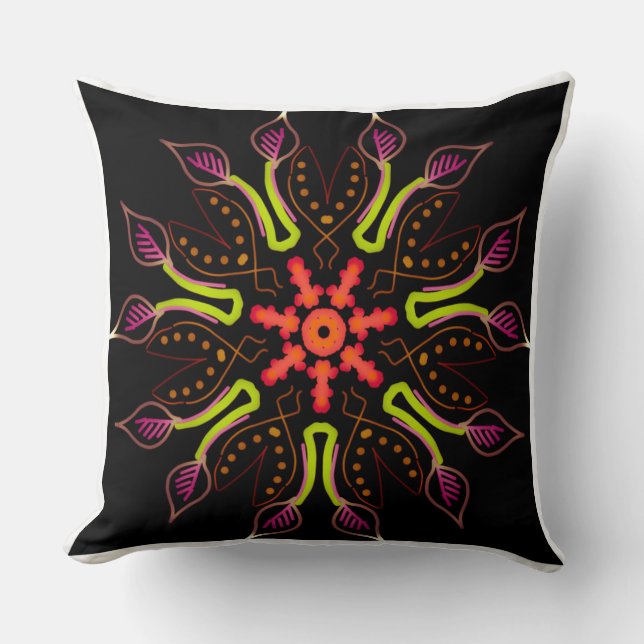 Jimette Design Mandala 2 Square Pillow (Front)