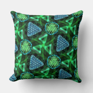 Jimette Square Cushion Blue and Green Design
